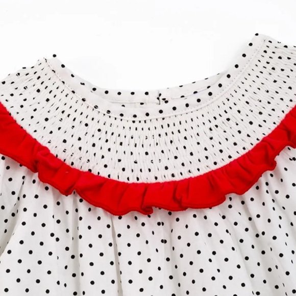 Valentine's Day Smocked Sequin Heart Long Sleeve Dress - Picture 2 of 6